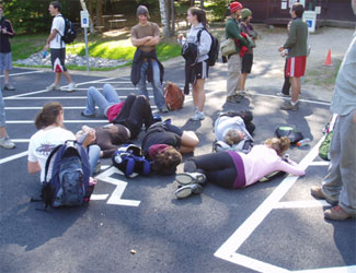 MERE- Students doing research in parking lot