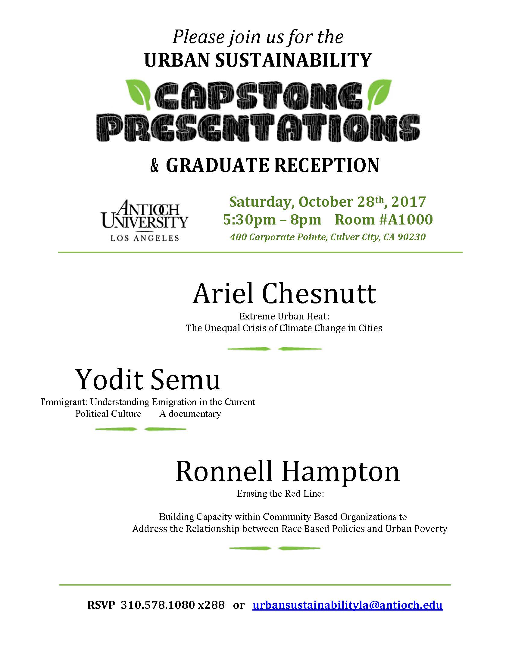 Capstone presentations flyer October, 2017