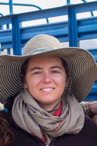 Kelsey in large floppy hat