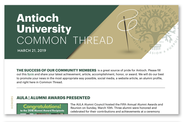 Common Thread - March 2019 › Antioch University