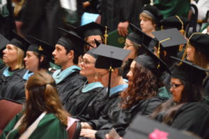 Students sitting at Antioch University New England 2019 Commencement