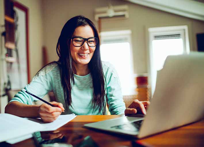 Student at laptop