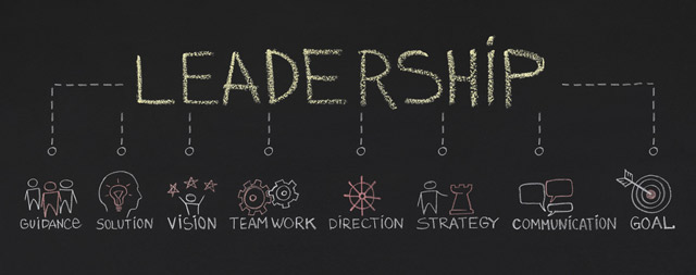 Leadership written on a chalkboard