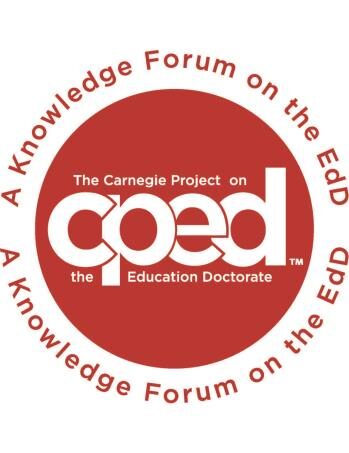 cped | Antioch University Circular red logo for The Carnegie Project on the Education Doctorate (EdD), with the phrase'A Knowledge Forum on the EdD' around the edge and a large 'EdD' mark in the center.