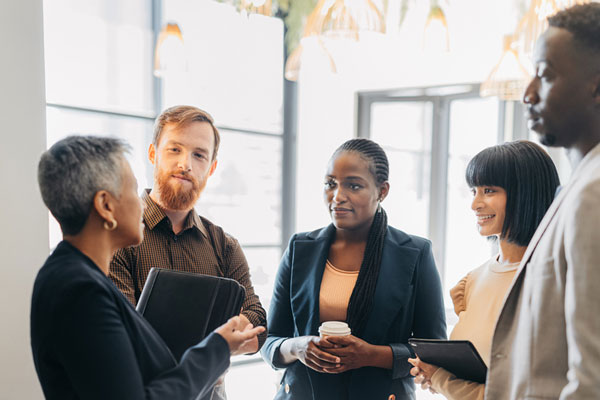 A group of educators talking.