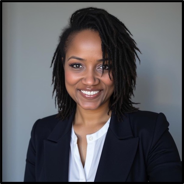 Alexis Kubiak close up photo of a professional woman in a black suit and white shirt